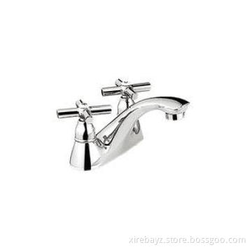 Modern Two Hole Basin Mixer Taps for commercial , Brass Cro